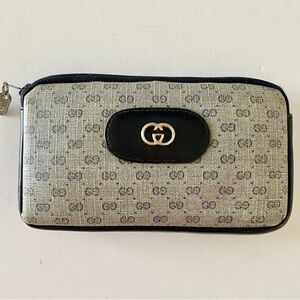 Vintage Gucci Blue and Gray GG Monogram Wallet